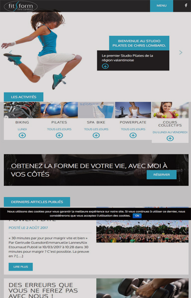 Site réalisé pour Chris Lombrad - coach pilates et remise en forme